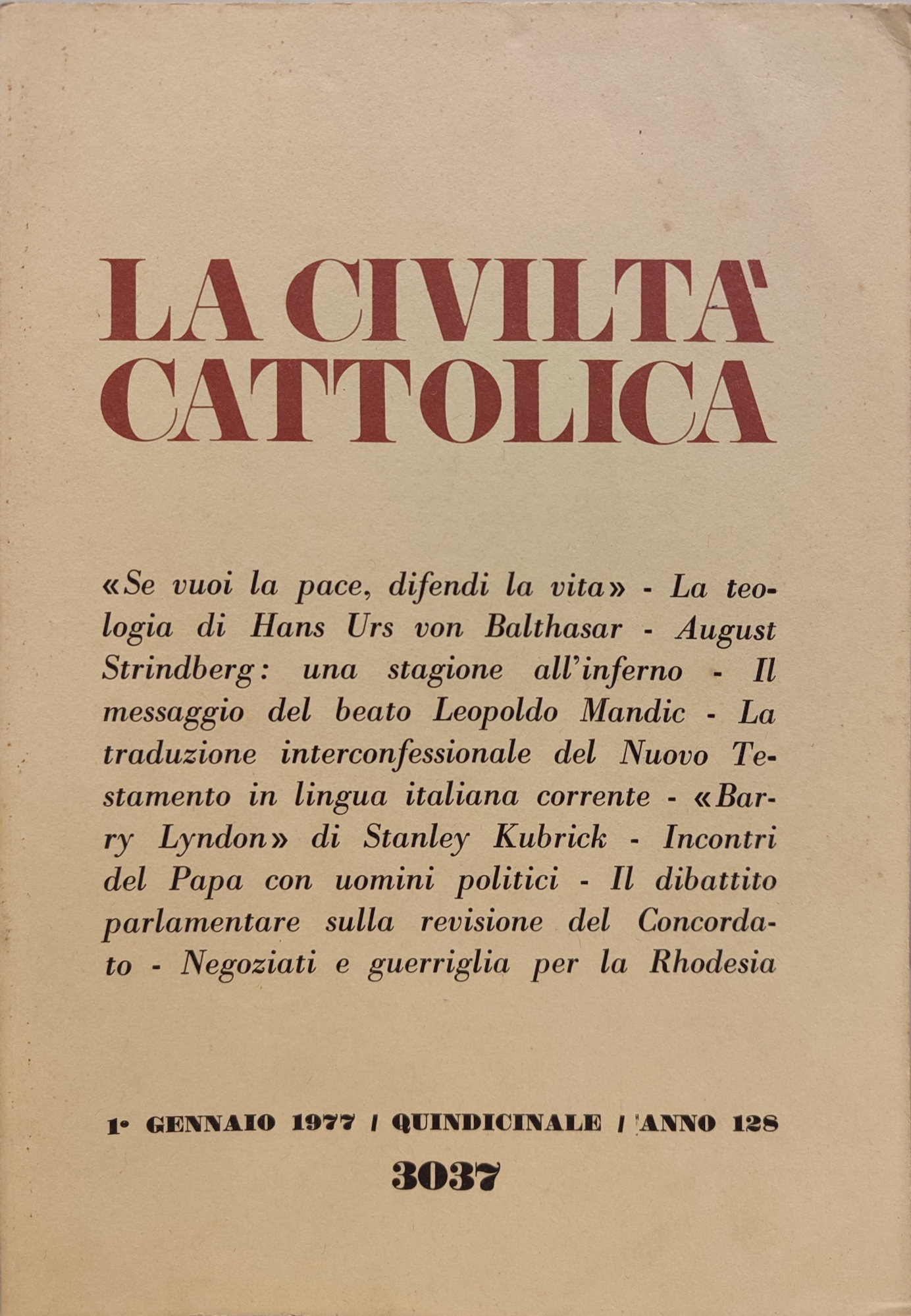 La civiltà cattolica anno 128. Annata completa 1997 n fascicoli …