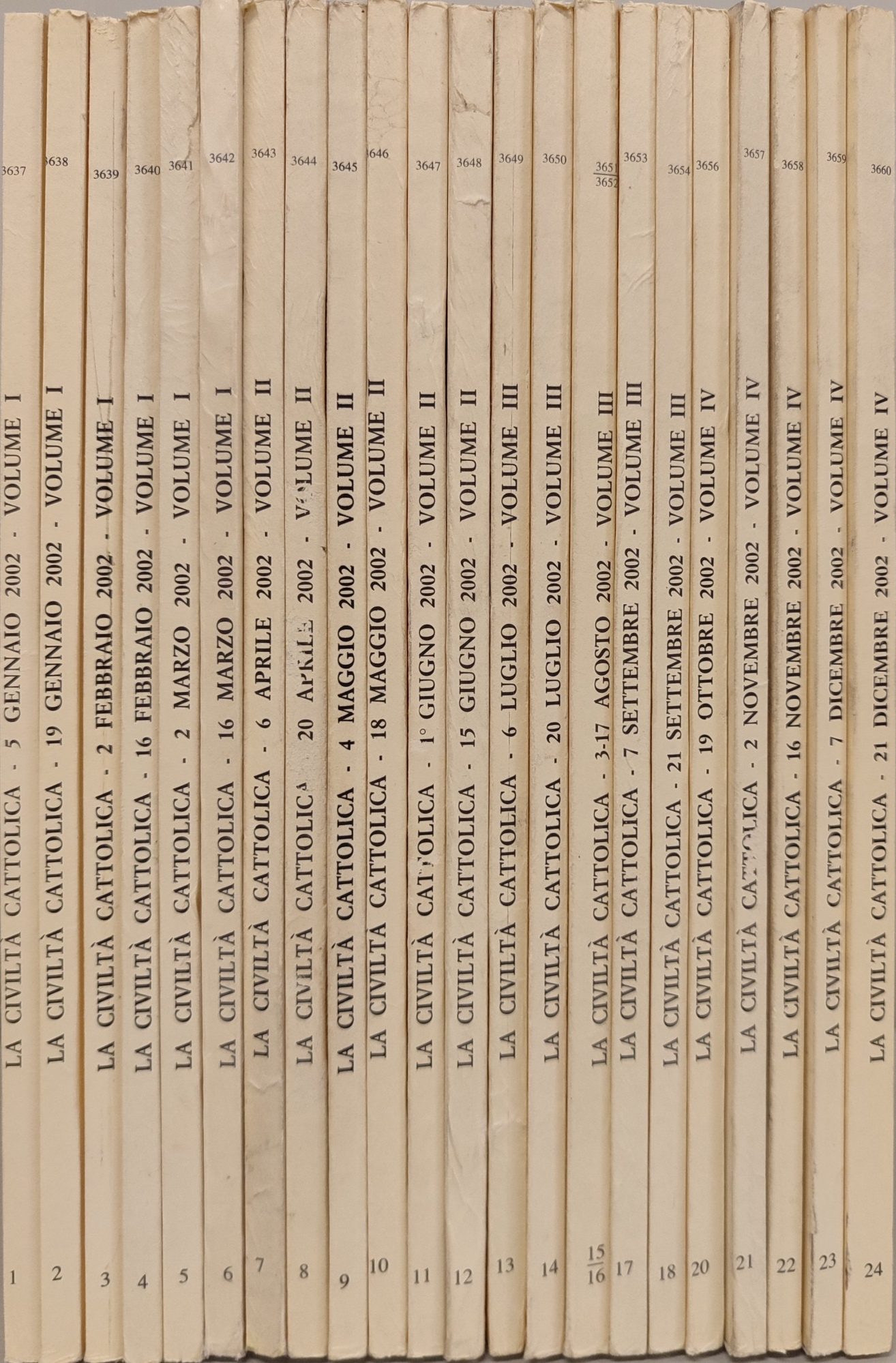 La civiltà cattolica anno 153. Annata completa 2002 n fascicoli …