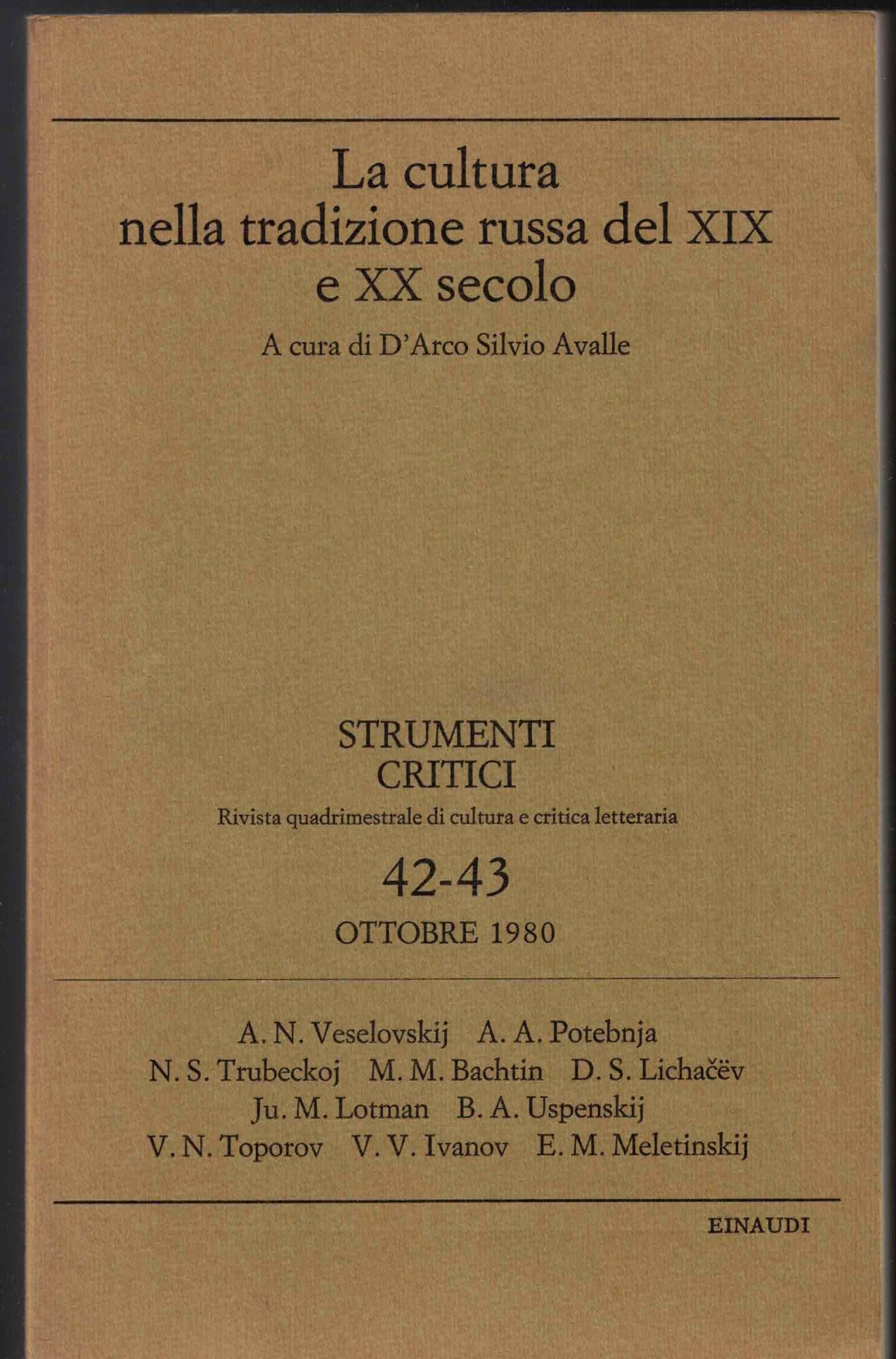 La cultura nella tradizione russa del XIX e XX secolo