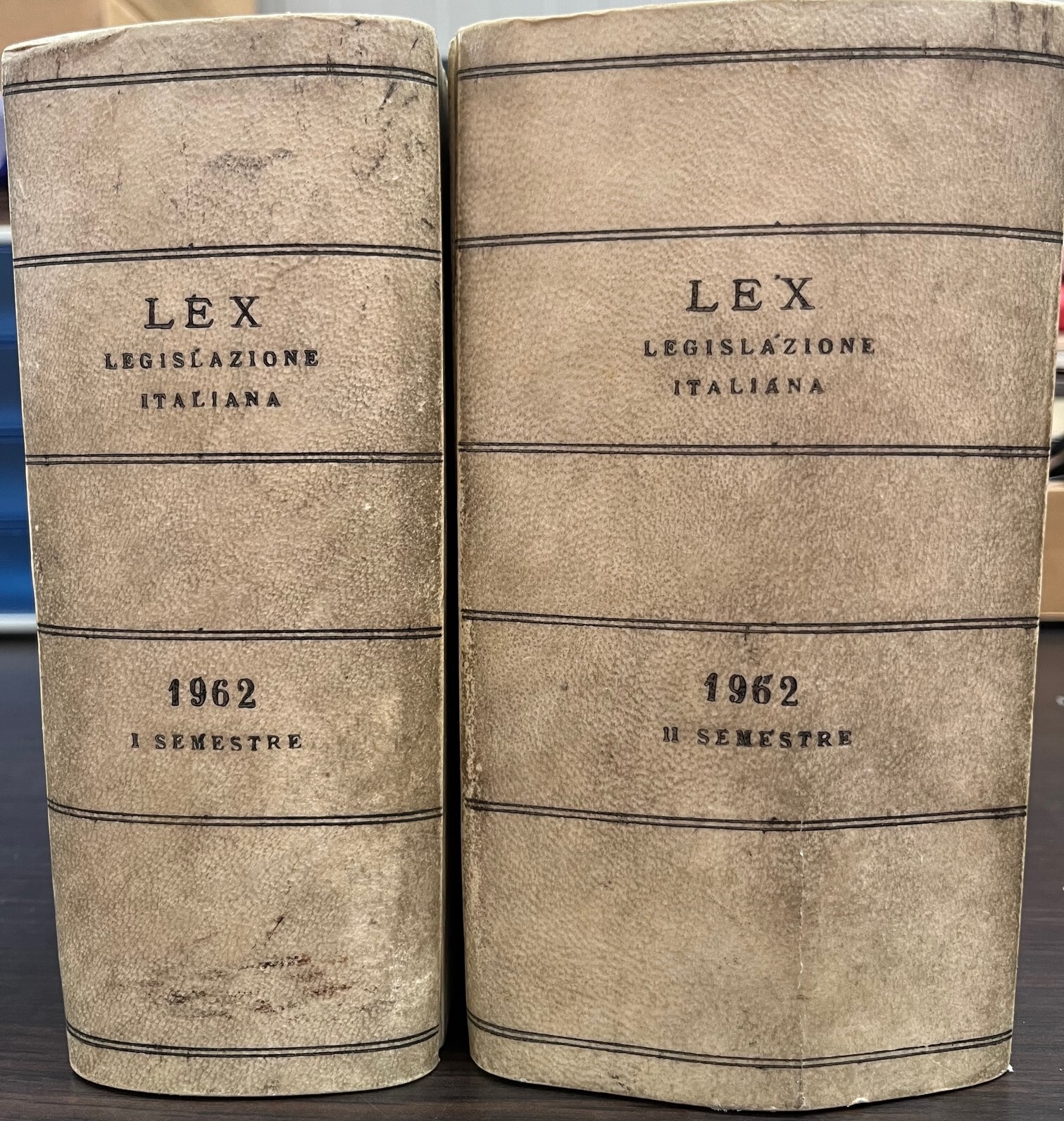 LEX. LEGISLAZIONE ITALIANA. 2 VOLUMI. ANNATA COMPLETA. 1962