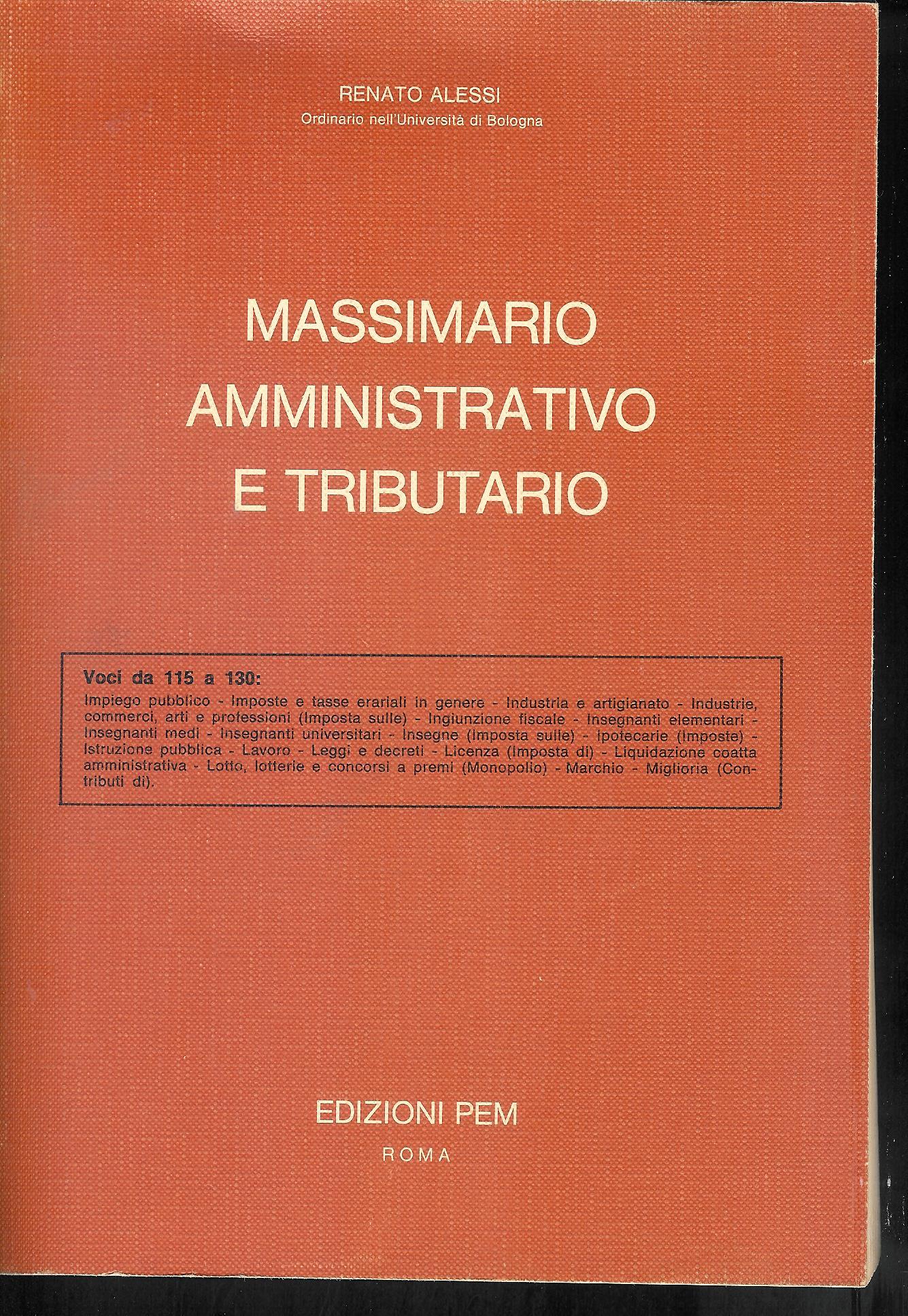 Massimario Amministrativo e Tributario - voci da 115 a 130 …