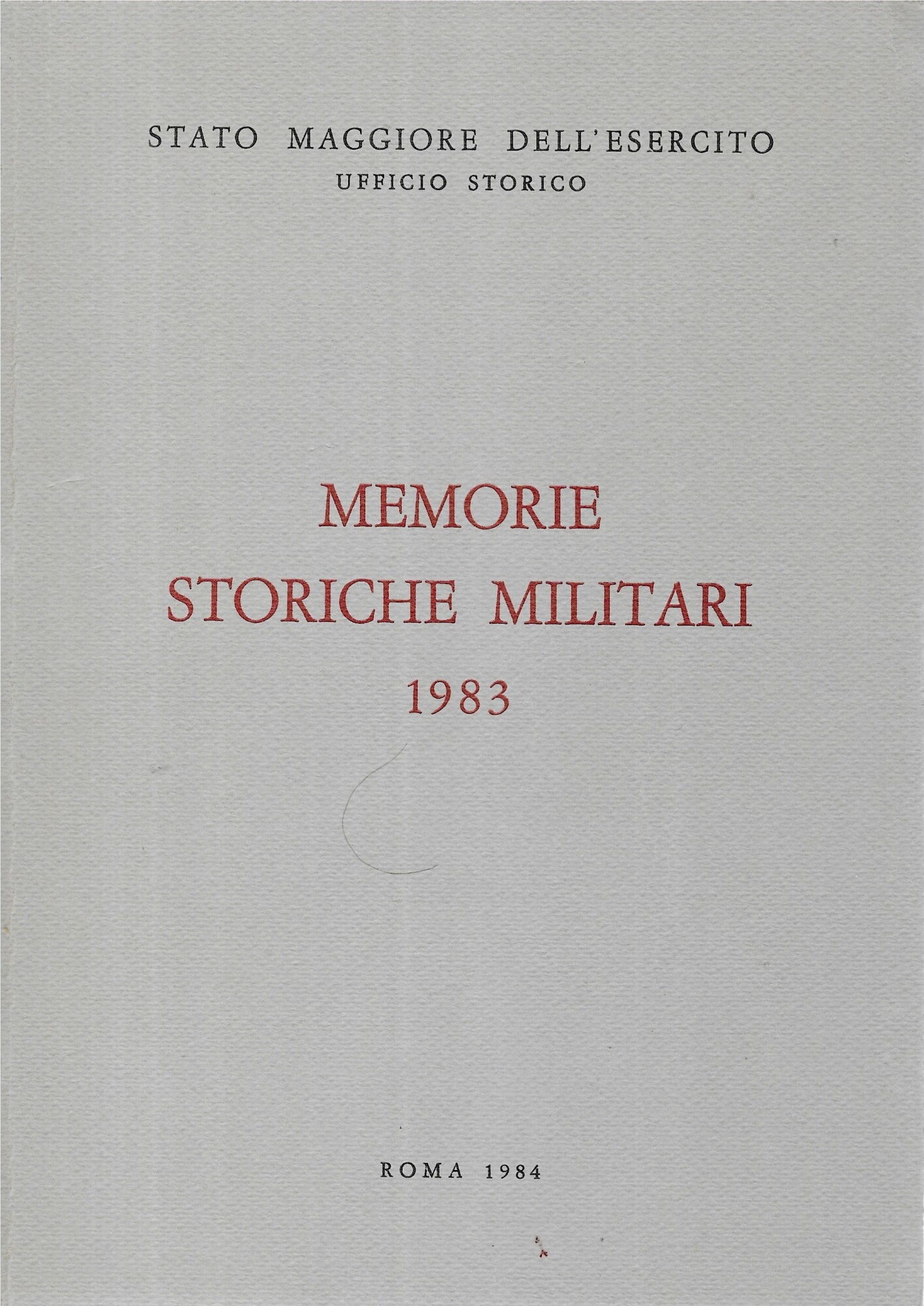 MEMORIE STORICHE MILITARI 1983