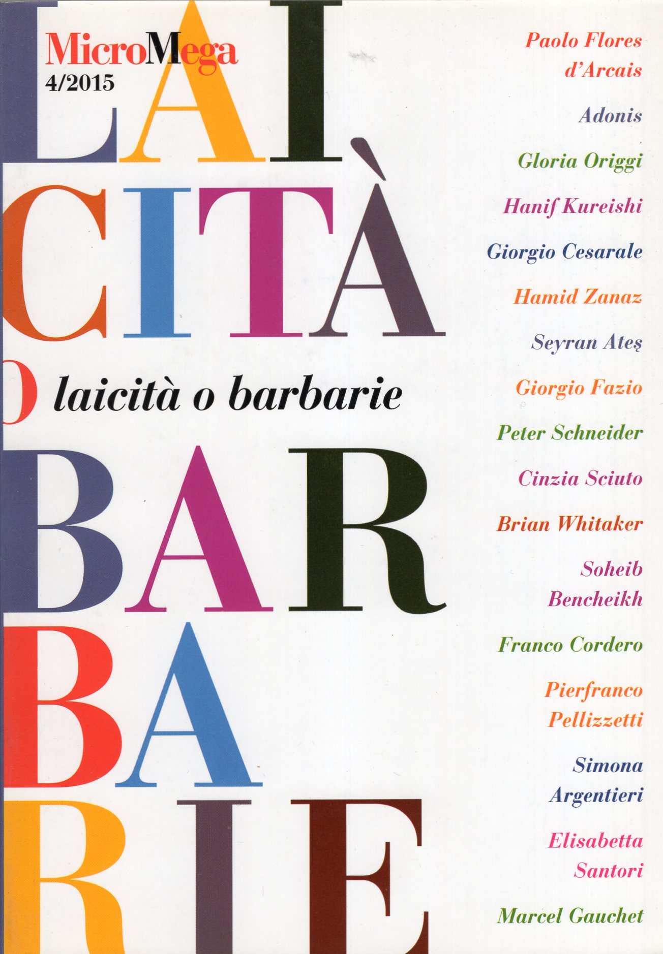 Micromega n. 4/2015 Laicità o barbarie