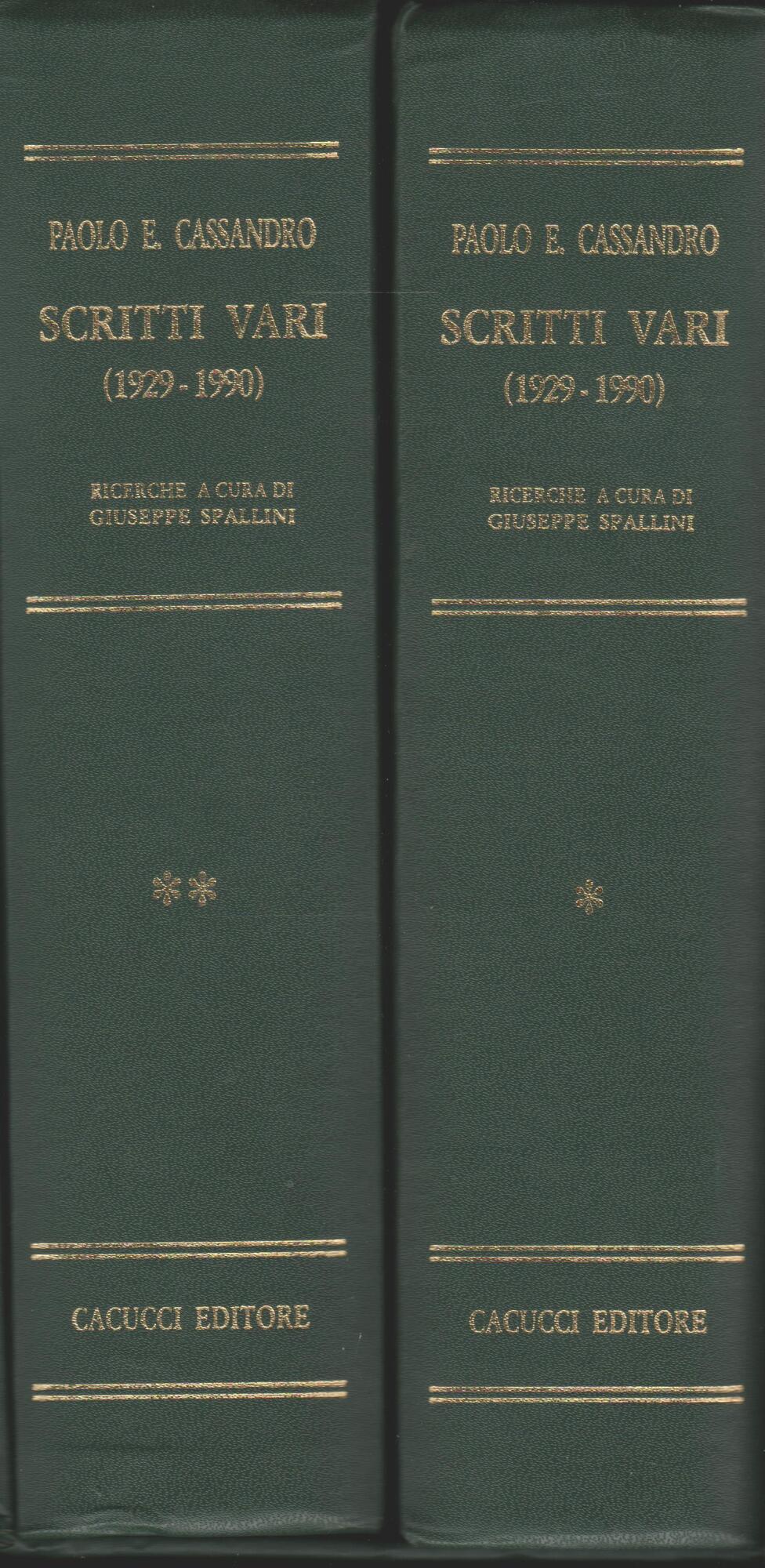 Paolo E. Cassandro Scritti (1929-1990) Vol I-II