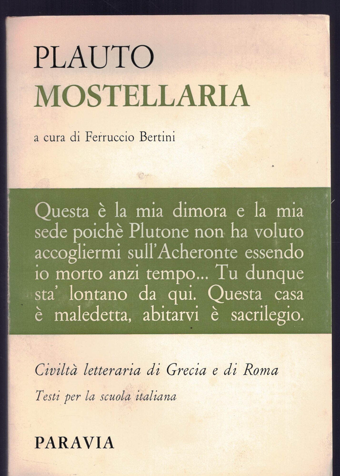 PLAUTO MOSTELLARIA