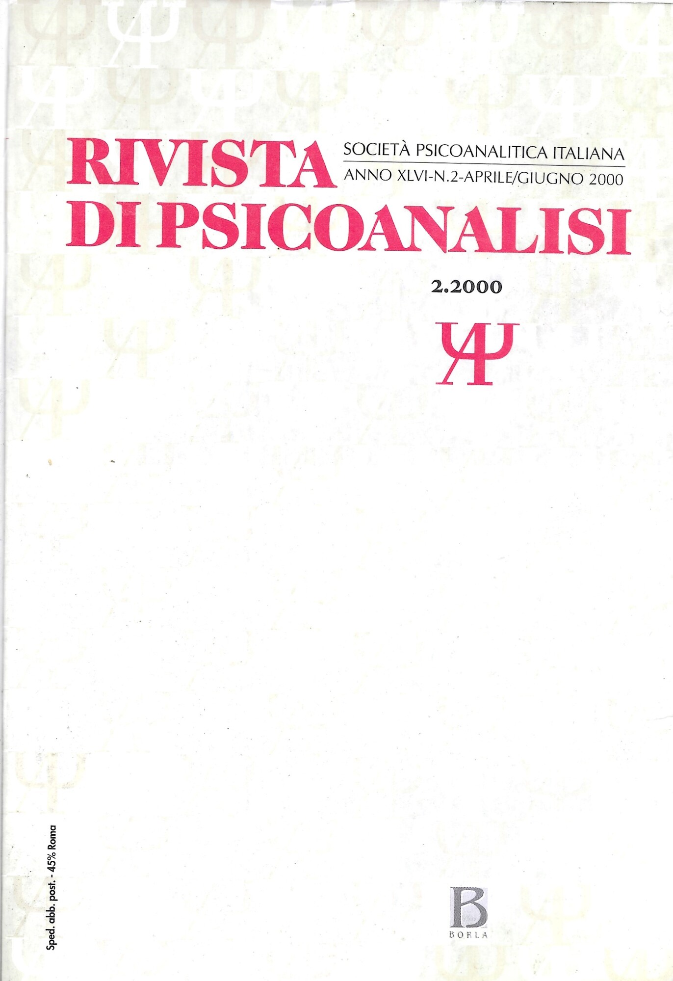 RIVISTA DI PSICOANALISI 2/2002