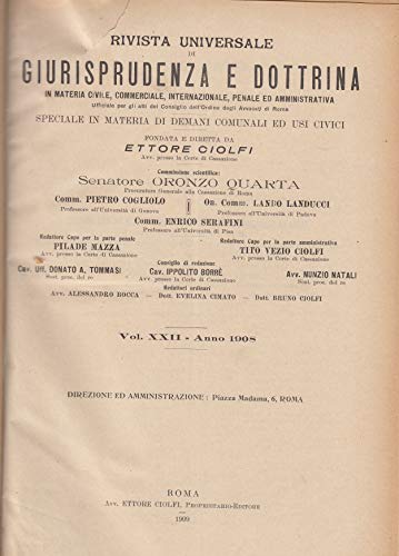 Rivista universale di giurisprudenza e dottrina In materia civile, commerciale, …
