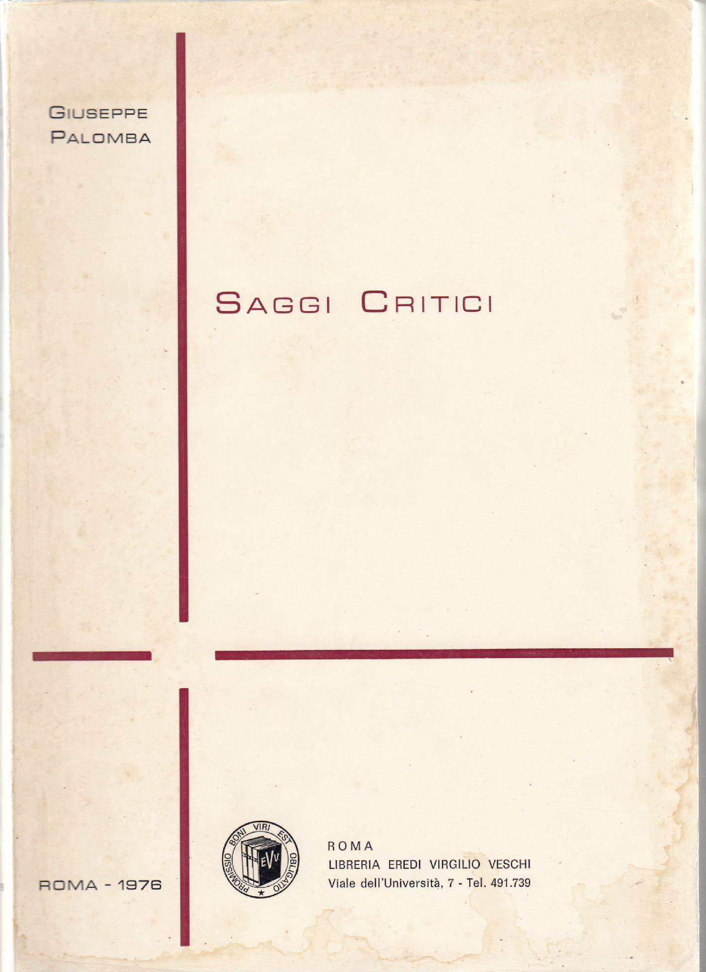 Saggi Critici- Roma 1976
