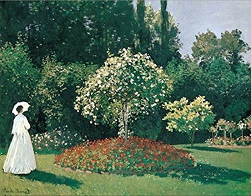 STAMPA SU TELA - CANVAS - SIGNORA IN GIARDINO A …