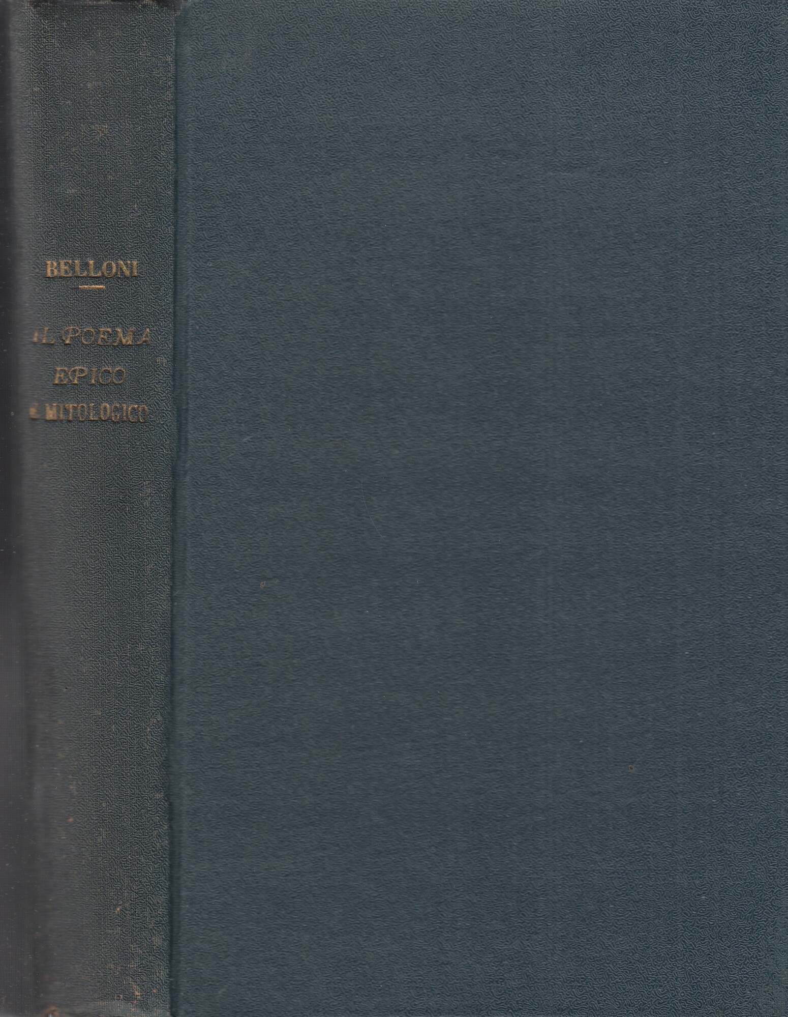Storia dei generi letterari italiani. Il poema epico e mitologico.
