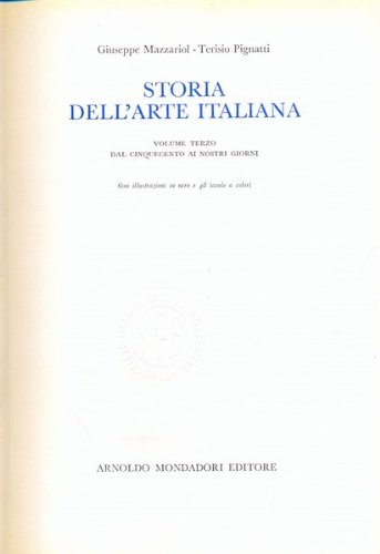Storia dell'arte italiana vol.3