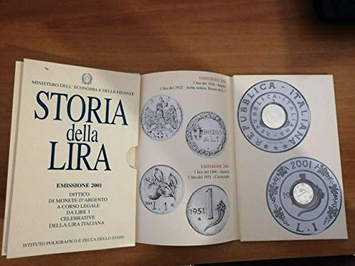 Storia della Lira - emissione 2001 (dittico di monete d'argento …