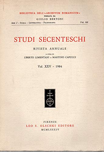 Studi secenteschi - rivista annuale - vol. XXV - 1984
