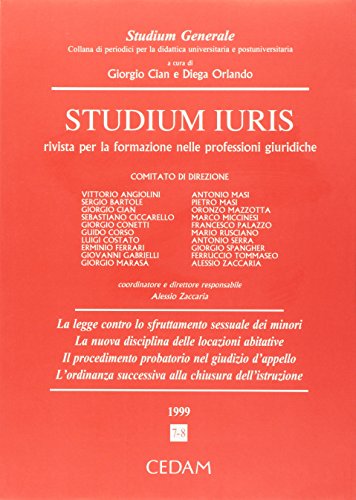 Studium iuris. Rivista per la formazione nelle professioni giuridiche (1999) …
