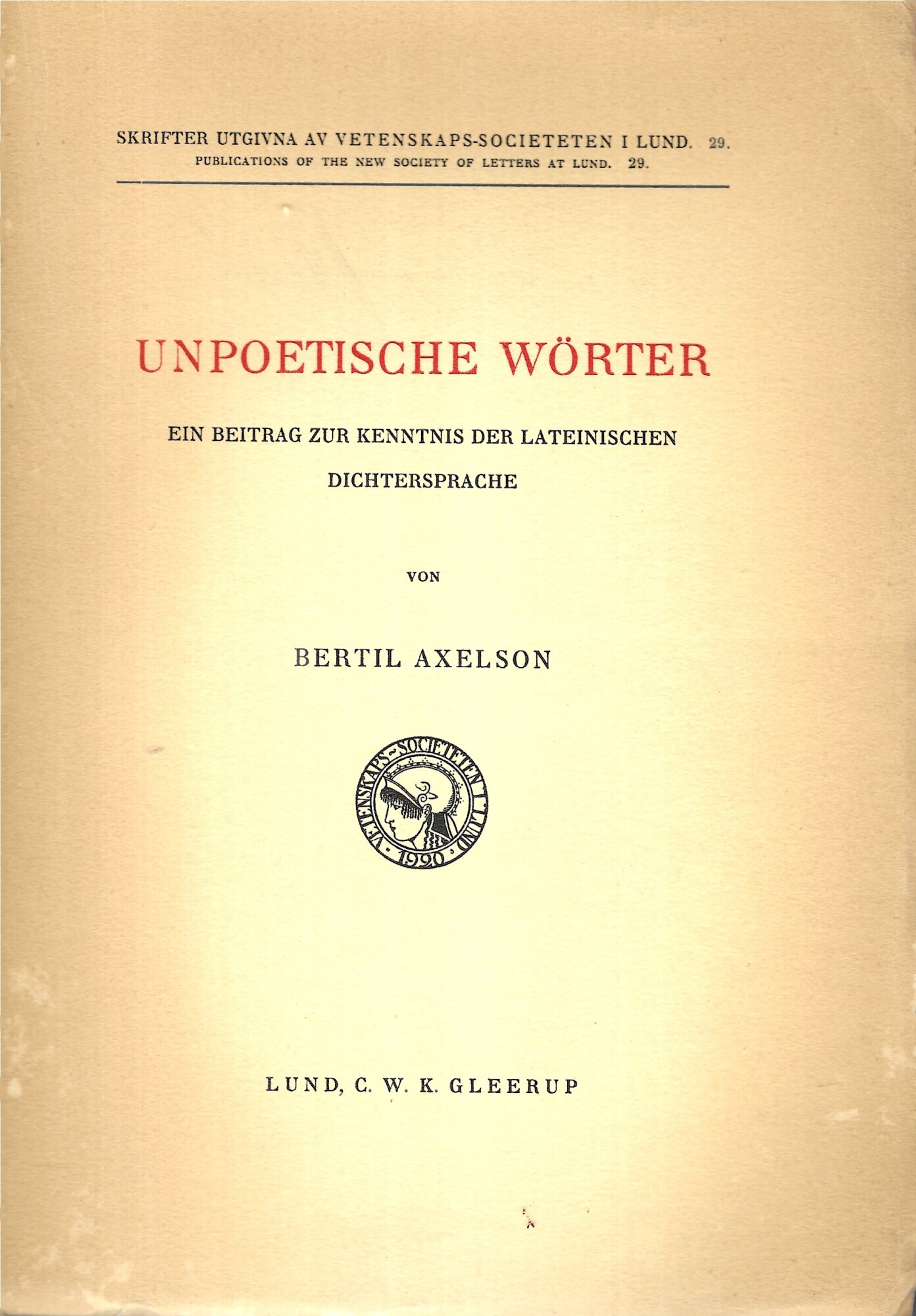 UNPOETISCHE WORTER