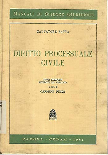 X 1730 VOLUME DIRITTO PROCESSUALE CIVILE DI SALVATORE SATTA � …