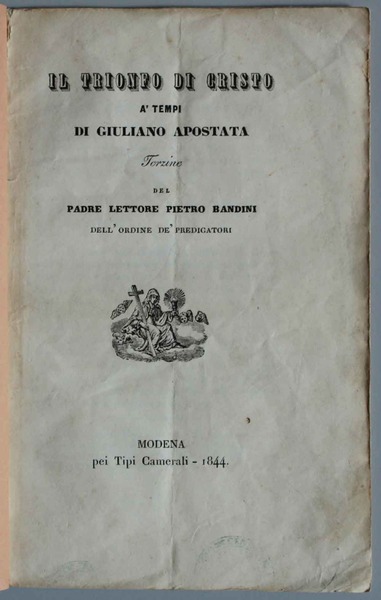 Il trionfo di Cristo a' tempi di Giuliano Apostata. Terzine