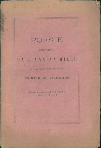 Poesie improvvisate da Giannina Milli la sera del XV marzo …