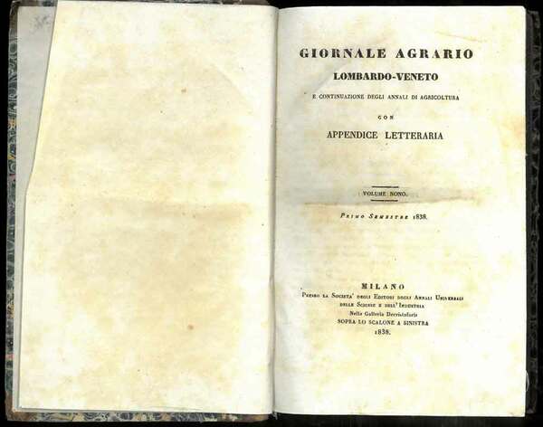 Giornale Agrario Lombardo-Veneto e continuazione degli annali di agricoltura con …