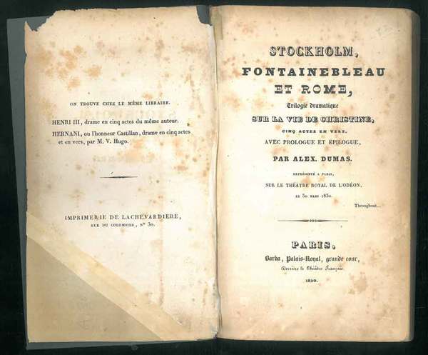 Stockholm, Fontainebleau et Rome, trilogie dramatique sur la vie de …