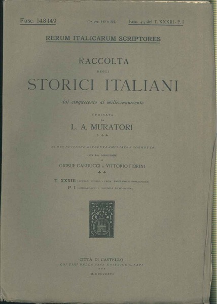 Della historia di Bologna. Parte prima. Fasc. 4/5 del Tomo …