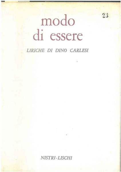 Modo di essere Presentazione di Gian Luigi Zucchini