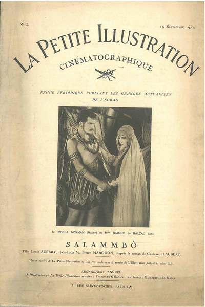 Salambò. La Petite Illustration Cinématographique n° 3 1925