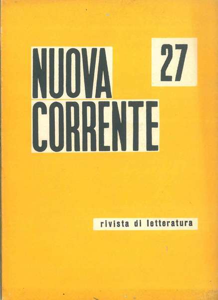 Nuova corrente. Trimestrale di letteratura. n. 27, luglio - settembre …