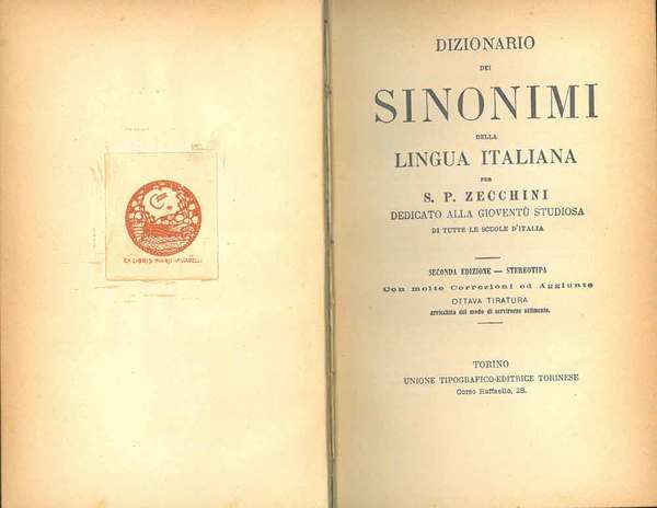 Dizionario dei sinonimi della lingua italiana. dedicato alla gioventù studiosa …