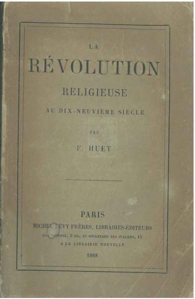La Révolution religieuse au dix-neuvième siècle
