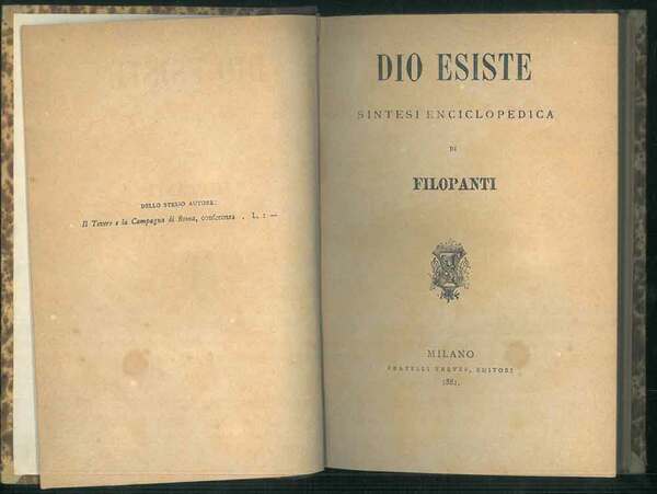 Dio esiste. Sintesi enciclopedica.