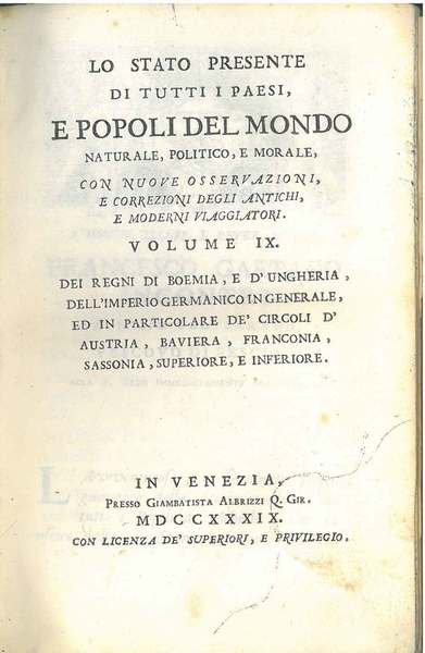 Dei regni di Boemia, e d'Ungheria, dell'Imperio Germanico in generale, …