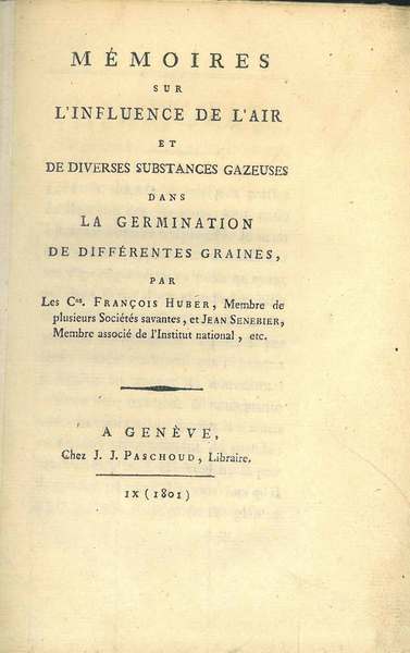 Memoires sur l'influence de l'air et de diverses substances gazeuses …