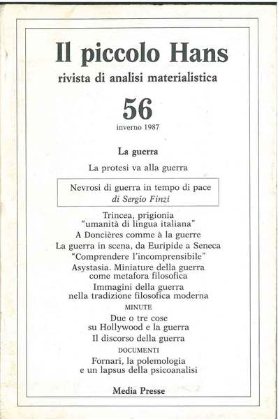 Il piccolo Hans. Rivista di analisi materialistica. N° 56, inverno …