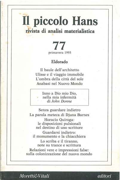 Il piccolo Hans. Rivista di analisi materialistica. N° 77, primavera …