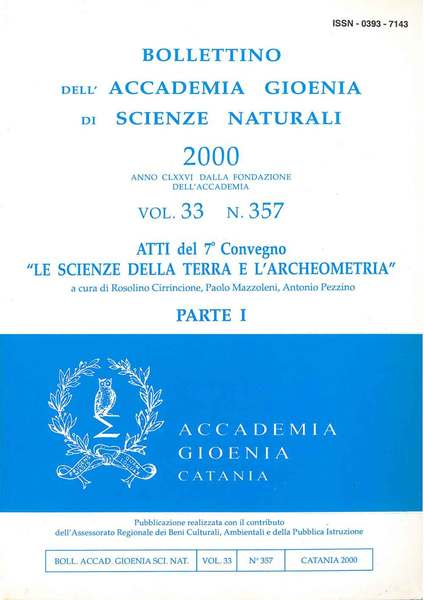 Atti del 7° convegno "Le scienze della terra e l'archeometria". …