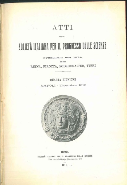 Atti della Società Italiana per il progresso delle Scienze. Quarta …