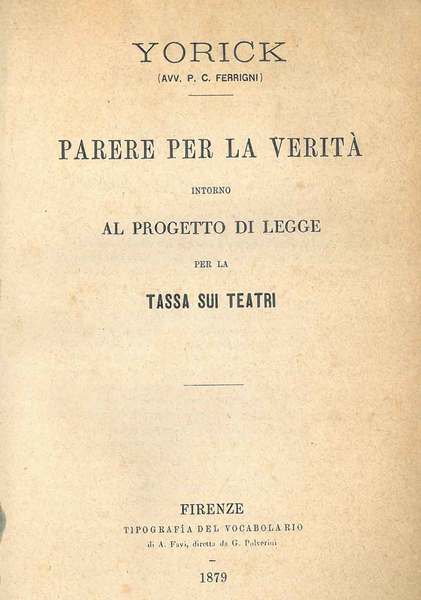 Parere per la verità intorno al progetto di legge per …