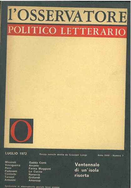 L' osservatore politico letterario. Rivista mensile diretta da Giuseppe Longo. …