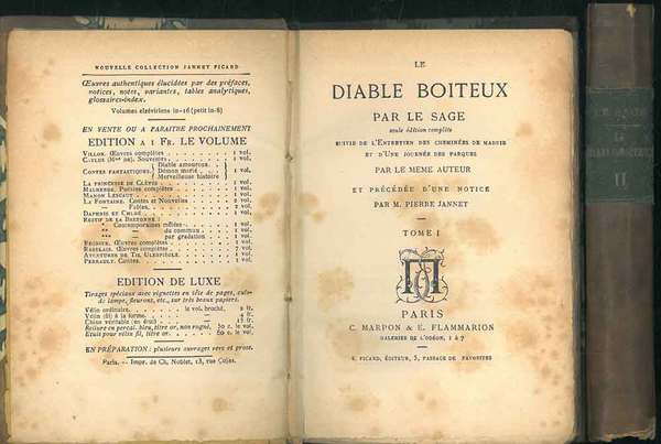 Le diable boiteux par le sage seule édition complète suivie …