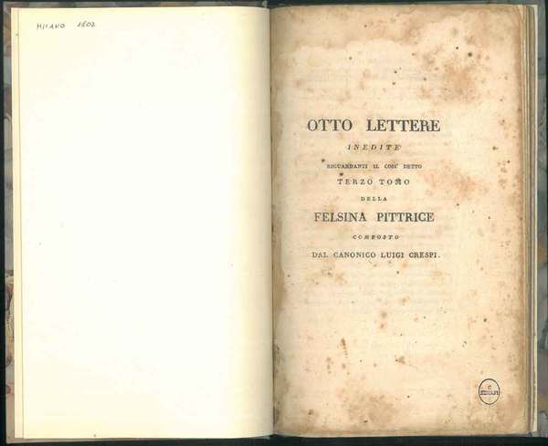 Otto lettere inedite riguardanti il così detto terzo tomo della …