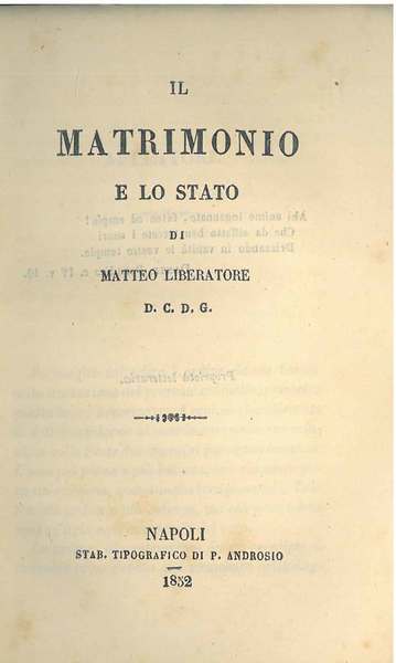 Il matrimonio e lo stato