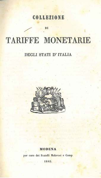 Collezione delle tariffe monetarie degli stati d'Italia