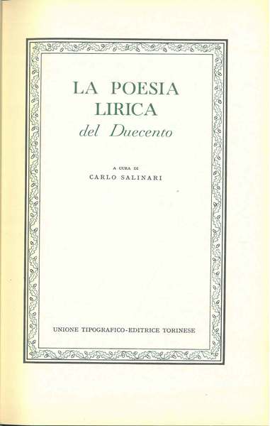 La poesia lirica del Duecento