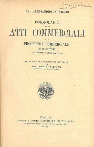 Formolario degli atti commerciali e di procedura commerciale più importanti …