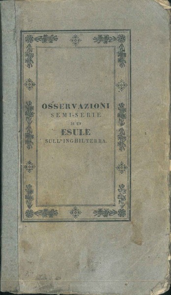 Osservazioni semi-serie di un esule sull'Inghilterra
