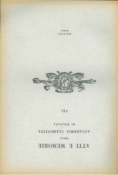 Atti e memorie della Accademia Clememntina di Bologna. VII