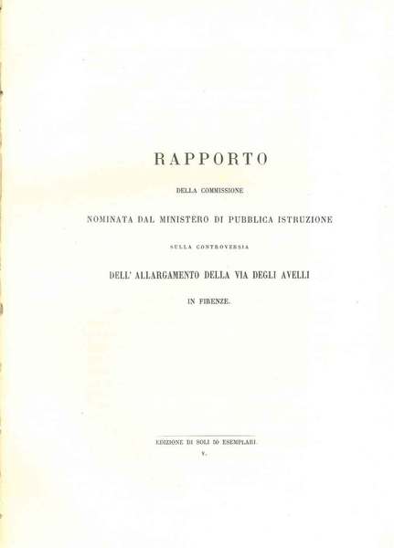 Rapporto della commissione nominata dal Ministero di Pubblica Istruzione sulla …