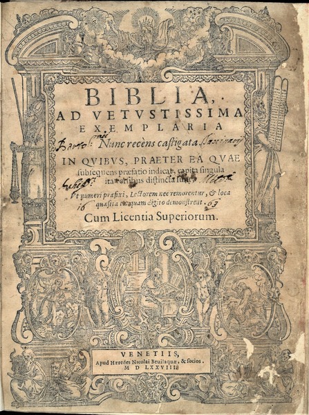 Biblia, at vetustissima exemplaria nunc recens castigata. In quibus, praeter …