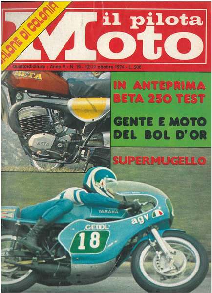 Il pilota moto. Quindicinale. Anno V, n. 19, 12/29 ottobre …